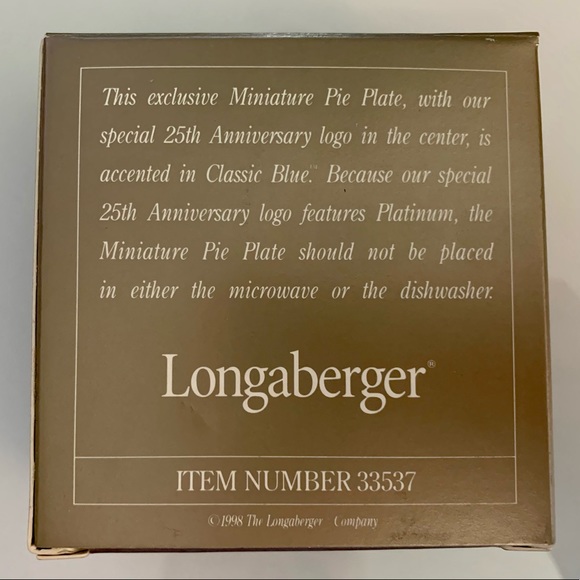 Longaberger Collectors Club miniature pie plate - Picture 2 of 4